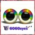 1 Pair Rainbow Rise Hand Painted Safety Eyes Plastic eyes